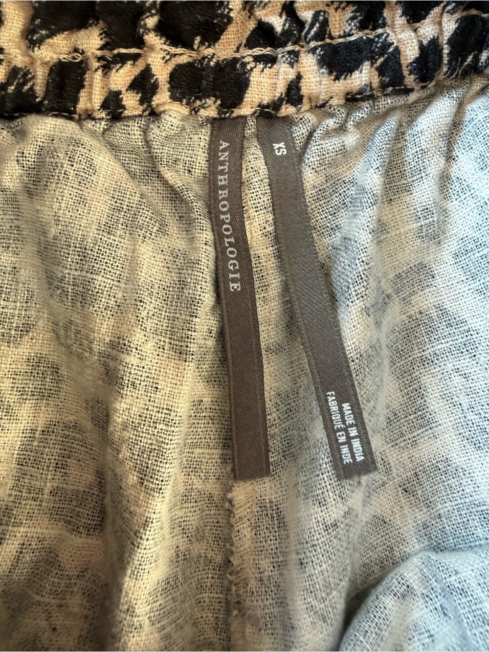 Anthropologie The Somerset Linen Cotton Blend Leopard Print Shorts Size XS - Picture 8 of 10